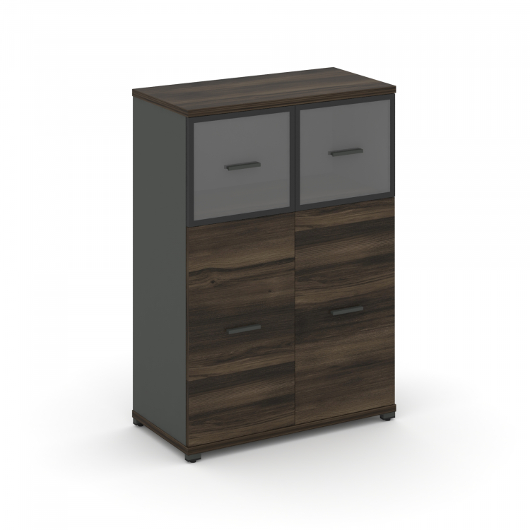 Concept Шкаф 1 широкая секция, 3 ниши CN.STS-314 RPB A Дуб Мали/Антрацит/Металл Антрацит/Прозрачный