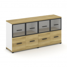 Concept Шкаф 2 широкие секции, 2 нишии CN.STS-222 RPB B Дуб Винченцо/Белый Бриллиант/Металл Черный/П