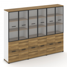 Concept Шкаф 3 широкие секции, 5 ниш CN.STS-532 RPB B Сандал Янтарный/Белый Бриллиант/Металл Черный/