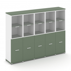 Concept Шкаф 5 узких секций, 4 ниши CN.STU-452 RPW W Кобо/Белый Бриллиант/Металл Белый/Прозрачный 20