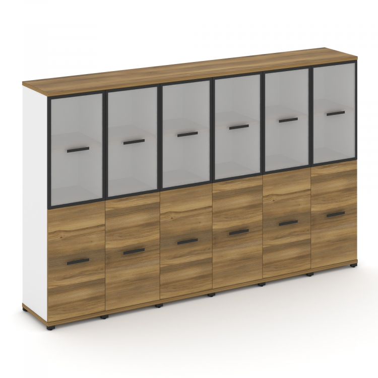 Concept Шкаф 6 узких секций, 4 ниши CN.STU-462 RMB B Сандал Янтарный/Белый Бриллиант/Металл Черный/С