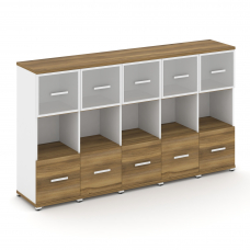 Concept Шкаф 5 узких секций, 3 ниши CN.STU-355 RMW W Сандал Янтарный/Белый Бриллиант/Металл Белый/Са