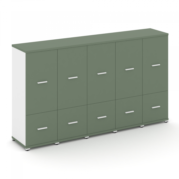 Concept Шкаф 5 узких секций, 3 ниши CN.STU-352 W Кобо/Белый Бриллиант/Металл Белый 2084*420*1186