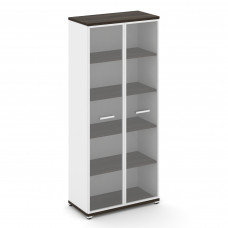 Concept Шкаф 1 широкая секция, 5 ниш CN.STS-518 RPW W Дуб Мали/Белый Бриллиант/Металл Белый/Прозрачн