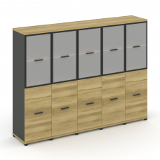 Concept Шкаф 5 узких секций, 4 ниши CN.STU-452 RMB A Дуб Винченцо/Антрацит/Металл Антрацит/Сатин 208