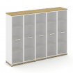 Concept Шкаф 5 узких секций, 4 ниши CN.STU-456 RMW W Дуб Винченцо/Белый Бриллиант/Металл Белый/Сатин