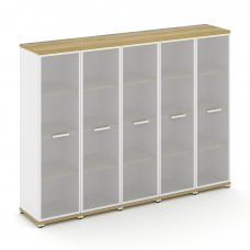 Concept Шкаф 5 узких секций, 4 ниши CN.STU-456 RMW W Дуб Винченцо/Белый Бриллиант/Металл Белый/Сатин