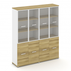 Concept Шкаф 2 широкие секции, 5 ниш CN.STS-522 RPW W Дуб Винченцо/Белый Бриллиант/Металл Белый/Проз