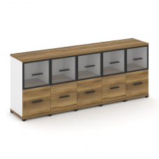 Concept Шкаф 5 узких секций, 2 ниши CN.STU-252 RPB B Сандал Янтарный/Белый Бриллиант/Металл Черный/П