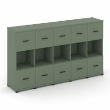 Concept Шкаф 5 узких секций, 3 ниши CN.STU-355 B Кобо/Металл Черный 2084*420*1186