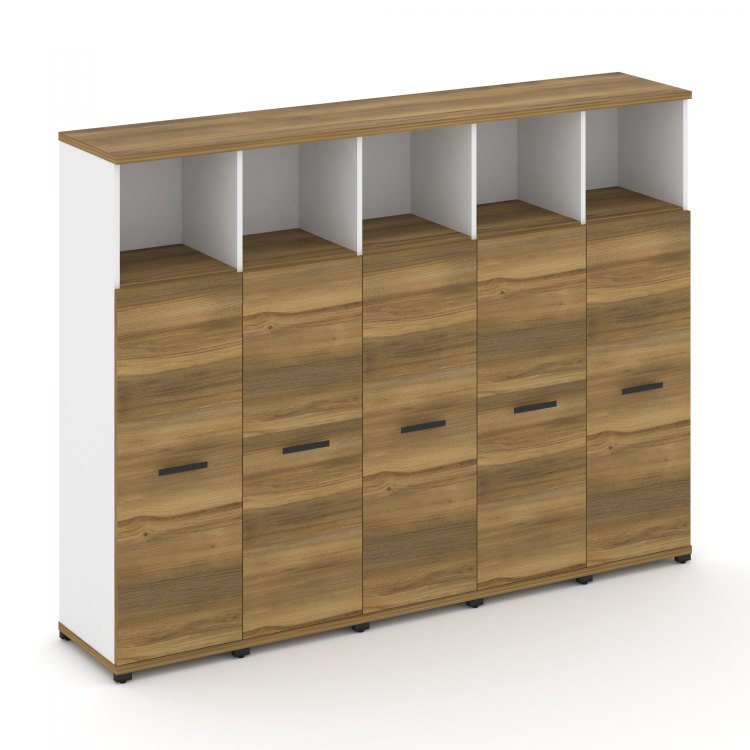 Concept Шкаф 5 узких секций, 4 ниши CN.STU-453 B Сандал Янтарный/Белый Бриллиант/Металл Черный 2084*