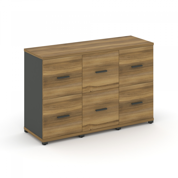 Concept Шкаф 3 узкие секции, 2 ниши CN.STU-232 A Сандал Янтарный/Антрацит/Металл Антрацит 1252*420*8