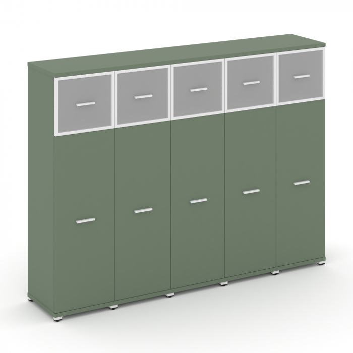 Концепт Шкаф 5 узких секций, 4 ниши CN.STU-454 RMW W Кобо/Металл Белый/Сатин 2084*420*1554