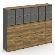 Concept Шкаф 6 узких секций, 5 ниш CN.STU-565 RPB A Сандал Янтарный/Антрацит/Металл Антрацит/Прозрач