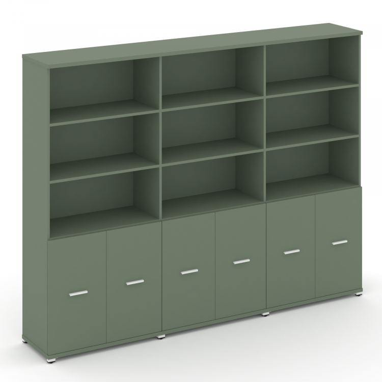 Concept Шкаф 3 широкие секции, 5 ниш CN.STS-531 W Кобо/Металл Белый 2500*420*1922