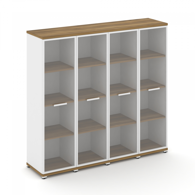 Concept Шкаф 4 узкие секции, 4 ниши CN.STU-446 RPW W Сандал Янтарный/Белый Бриллиант/Металл Белый/Пр