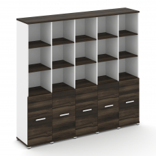 Concept Шкаф 5 узких секций, 5 ниш CN.STU-551 W Дуб Мали/Белый Бриллиант/Металл Белый 2084*420*1922