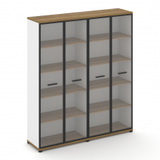 Concept Шкаф 2 широкие секции, 5 ниш CN.STS-528 RPB B Сандал Янтарный/Белый Бриллиант/Металл Черный/