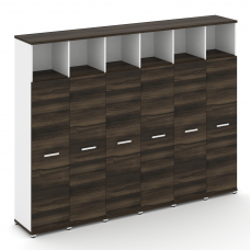 Concept Шкаф 6 узких секций, 5 ниш CN.STU-566 W Дуб Мали/Белый Бриллиант/Металл Белый 2500*420*1922