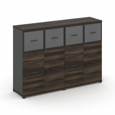 Concept Шкаф 2 широкие секции, 3 ниши CN.STS-324 RPB A Дуб Мали/Антрацит/Металл Антрацит/Прозрачный