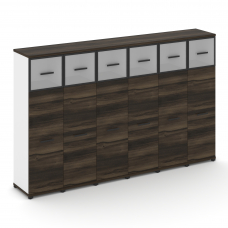 Concept Шкаф 6 узких секций, 4 ниши CN.STU-464 RMB B Дуб Мали/Белый Бриллиант/Металл Черный/Сатин 25