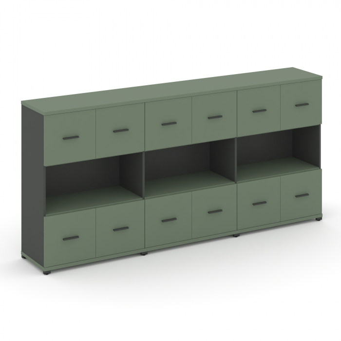 Concept Шкаф 3 широкие секции, 3 ниши CN.STS-335 A Кобо/Антрацит/Металл Антрацит 2500*420*1186