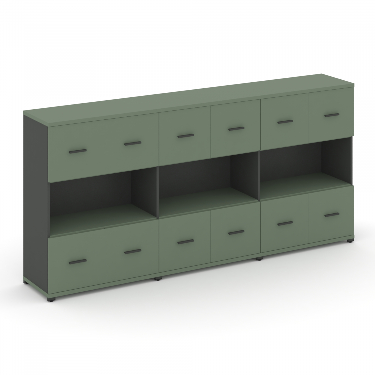 Concept Шкаф 3 широкие секции, 3 ниши CN.STS-335 A Кобо/Антрацит/Металл Антрацит 2500*420*1186