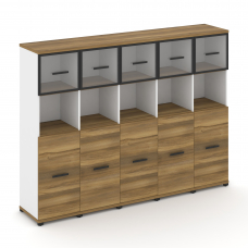 Concept Шкаф 5 узких секций, 4 ниши CN.STU-455 RPB B Сандал Янтарный/Белый Бриллиант/Металл Черный/П