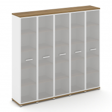 Concept Шкаф 5 узких секций, 5 ниш CN.STU-558 RMW W Сандал Янтарный/Белый Бриллиант/Металл Белый/Сат