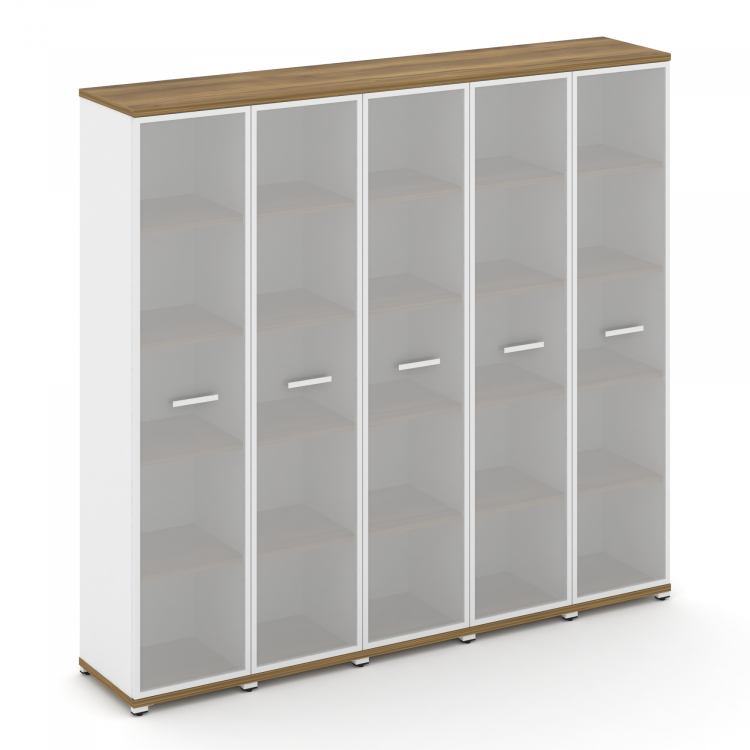 Concept Шкаф 5 узких секций, 5 ниш CN.STU-558 RMW W Сандал Янтарный/Белый Бриллиант/Металл Белый/Сат