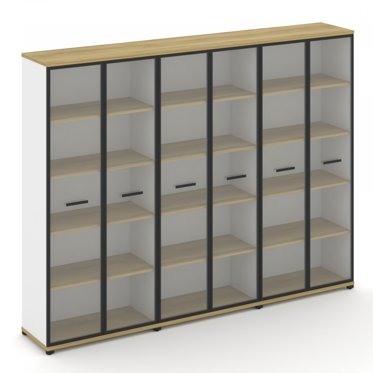 Concept Шкаф 3 широкие секции, 5 ниш CN.STS-538 RPB B Дуб Винченцо/Белый Бриллиант/Металл Черный/Про