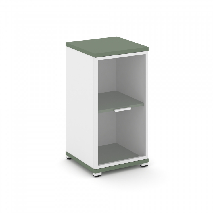 Concept Шкаф 1 узкая секция, 2 ниши CN.STU-213 RPW W Кобо/Белый Бриллиант/Металл Белый/Прозрачный 42