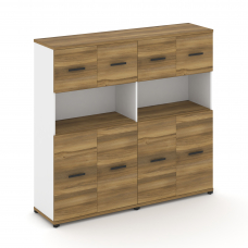 Concept Шкаф 2 широкие секции, 4 ниши CN.STS-425 B Сандал Янтарный/Белый Бриллиант/Металл Черный 166