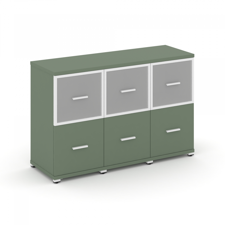 Concept Шкаф 3 узкие секции, 2 ниши CN.STU-232 RMW W Кобо/Металл Белый/Сатин 1252*420*818