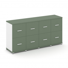 Concept Шкаф 4 узкие секции, 2 ниши CN.STU-242 W Кобо/Белый Бриллиант/Металл Белый 1668*420*818