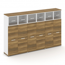 Concept Шкаф 3 широкие секции, 4 ниши CN.STS-434 RPW W Сандал Янтарный/Белый Бриллиант/Металл Белый/