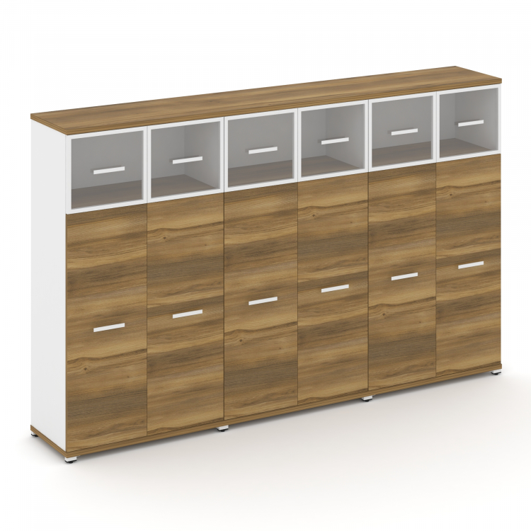 Concept Шкаф 3 широкие секции, 4 ниши CN.STS-434 RPW W Сандал Янтарный/Белый Бриллиант/Металл Белый/