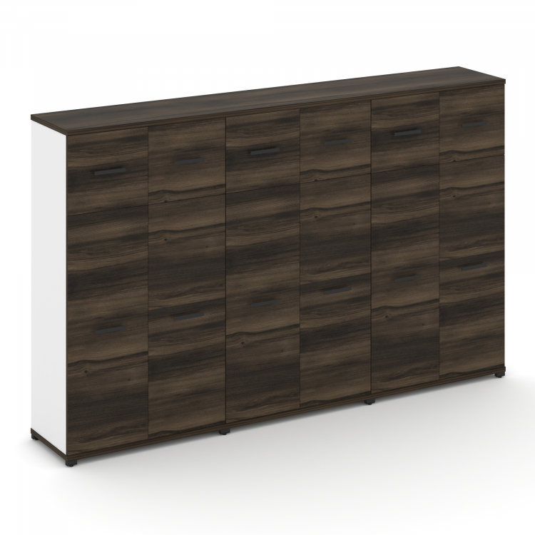 Concept Шкаф 3 широкие секции, 4 ниши CN.STS-434 B Дуб Мали/Белый Бриллиант/Металл Черный 2500*420*1