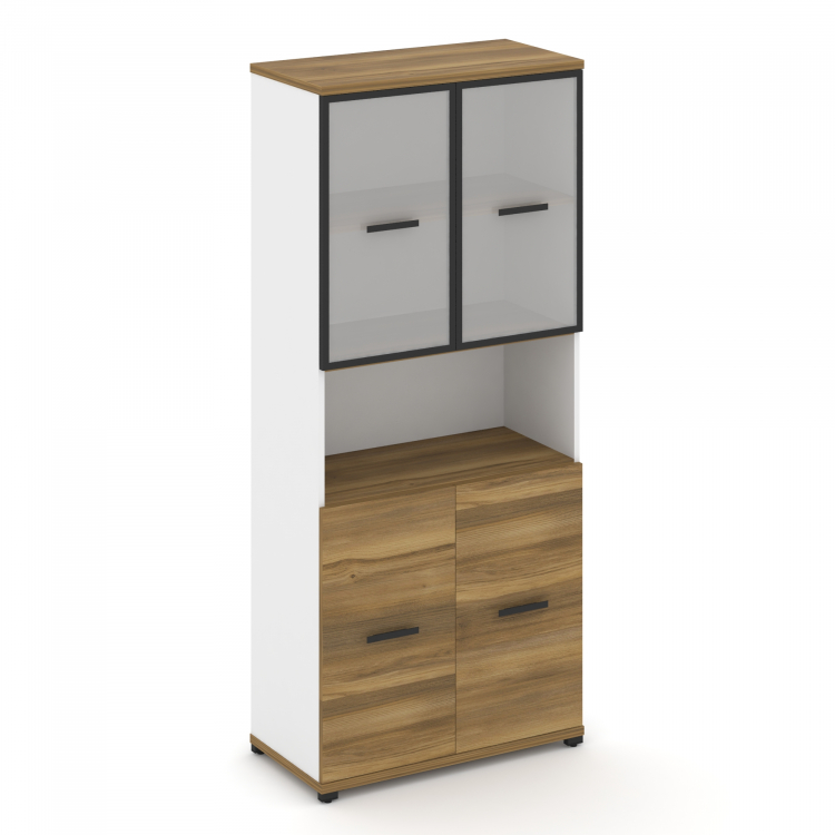 Concept Шкаф 1 широкая секция, 5 ниш CN.STS-513 RMB B Сандал Янтарный/Белый Бриллиант/Металл Черный/