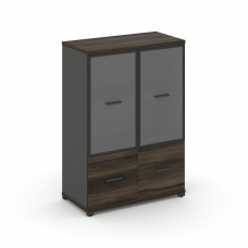 Concept Шкаф 1 широкая секция, 3 ниши CN.STS-312 RPB A Дуб Мали/Антрацит/Металл Антрацит/Прозрачный