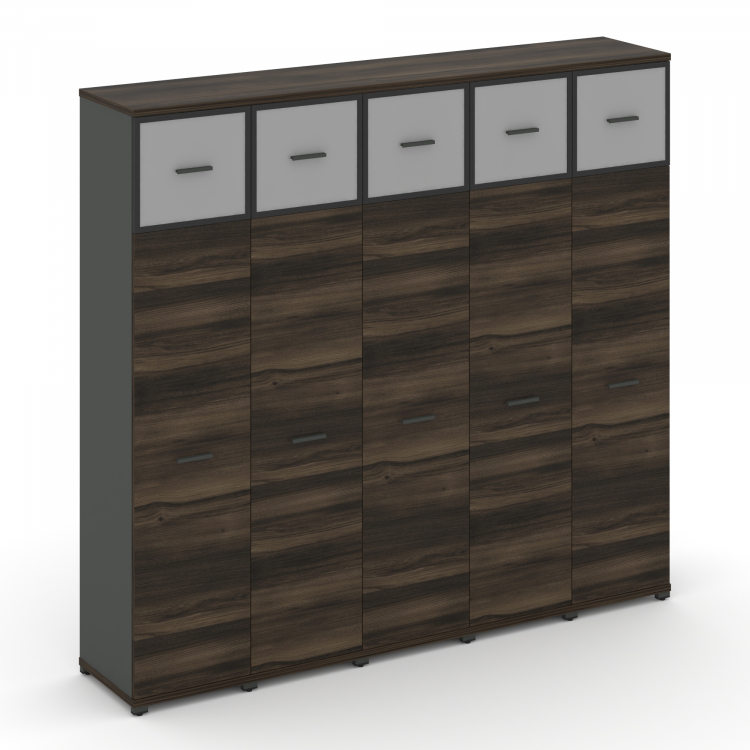 Concept Шкаф 5 узких секций, 5 ниш CN.STU-557 RMB A Дуб Мали/Антрацит/Металл Антрацит/Сатин 2084*420