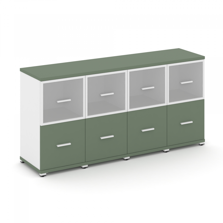 Concept Шкаф 4 узкие секции, 2 ниши CN.STU-242 RMW W Кобо/Белый Бриллиант/Металл Белый/Сатин 1668*42