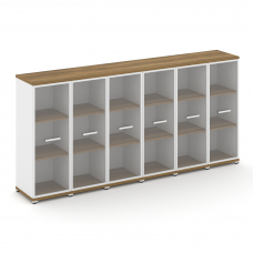 Concept Шкаф 6 узких секций, 3 ниши CN.STU-366 RPW W Сандал Янтарный/Белый Бриллиант/Металл Белый/Пр