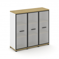 Concept Шкаф 3 узкие секции, 3 ниши CN.STU-336 RMB B Дуб Винченцо/Белый Бриллиант/Металл Черный/Сати