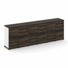 Concept Шкаф 6 узких секций, 2 ниши CN.STU-263 B Дуб Мали/Белый Бриллиант/Металл Черный 2500*420*818