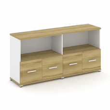 Concept Шкаф 2 широкие секции, 2 нишии CN.STS-221 W Дуб Винченцо/Белый Бриллиант/Металл Белый 1668*4