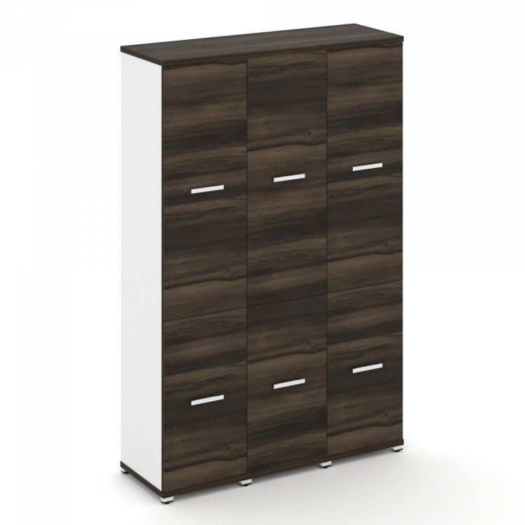 Concept Шкаф 3 узкие секции, 5 ниш CN.STU-532 W Дуб Мали/Белый Бриллиант/Металл Белый 1252*420*1922