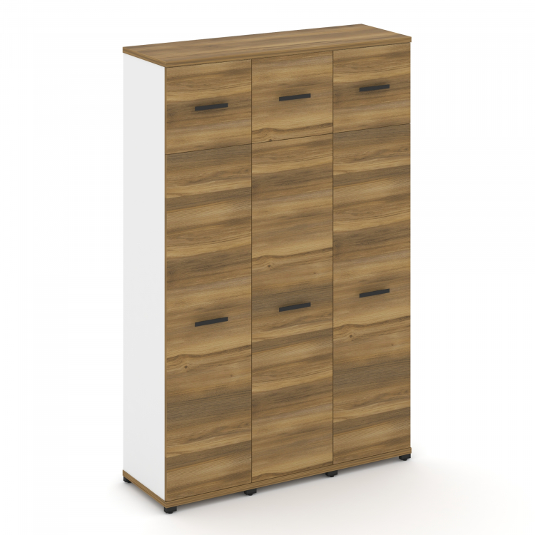 Concept Шкаф 3 узкие секции, 5 ниш CN.STU-537 B Сандал Янтарный/Белый Бриллиант/Металл Черный 1252*4