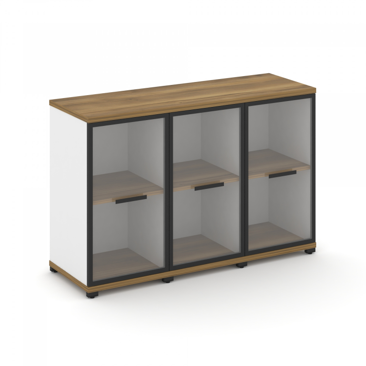 Concept Шкаф 3 узкие секции, 2 ниши CN.STU-233 RPB B Сандал Янтарный/Белый Бриллиант/Металл Черный/П