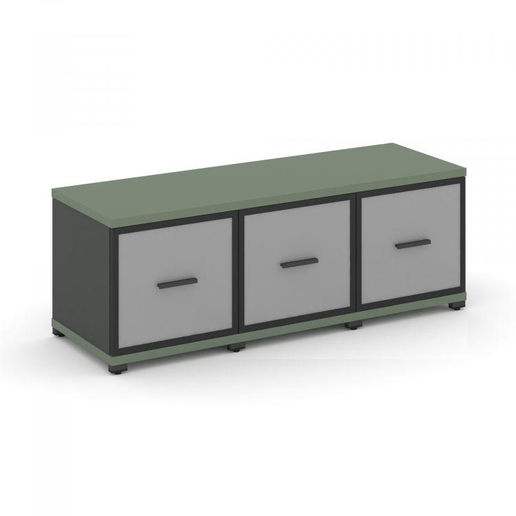 Concept Шкаф 3 узкие секции, 1 ниша CN.STU-133 RMB A Кобо/Антрацит/Металл Антрацит/Сатин 1252*420*45